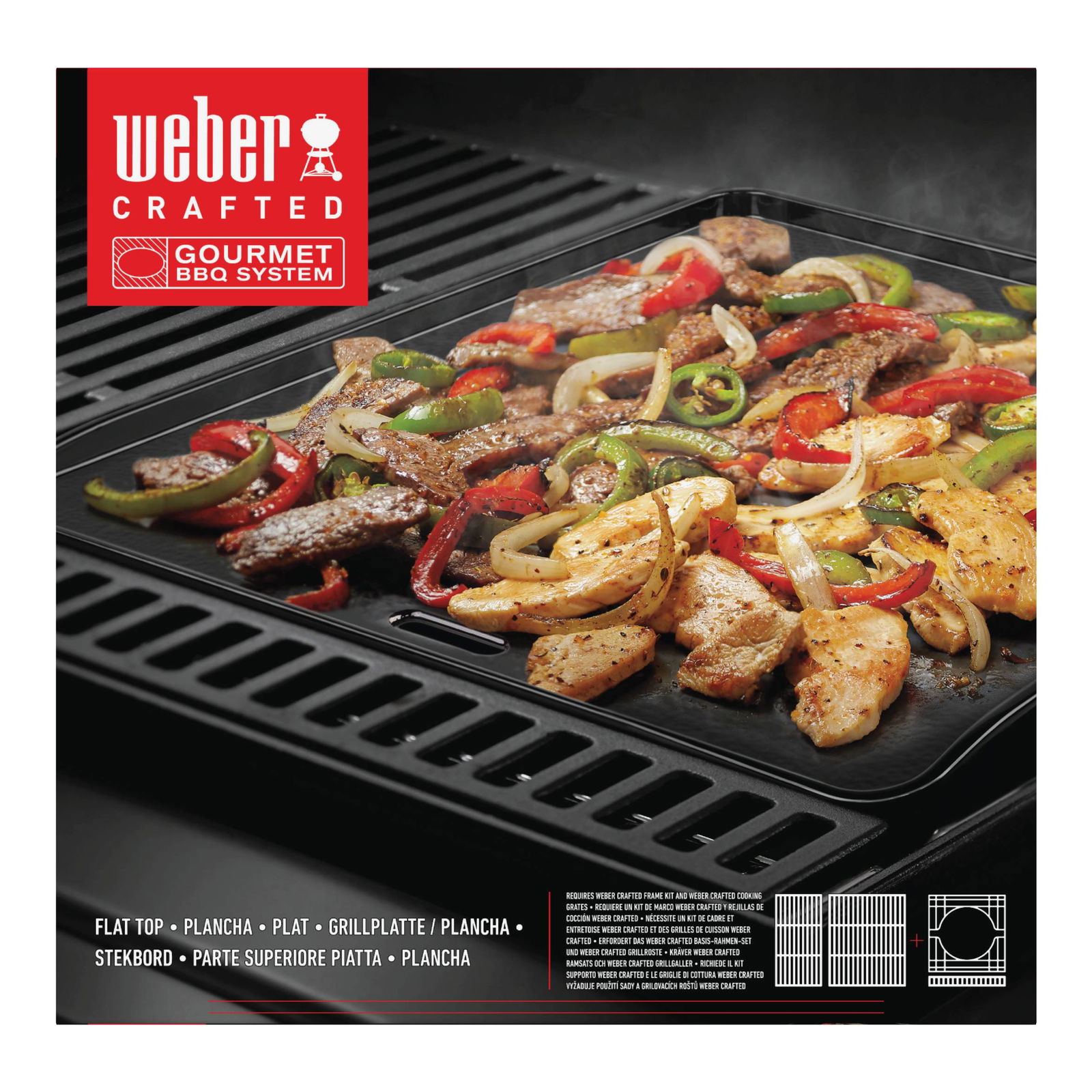 Weber Plancha Grillplatte, schwarz, Gusseisen, ca. 3 x 41 x 40 cm