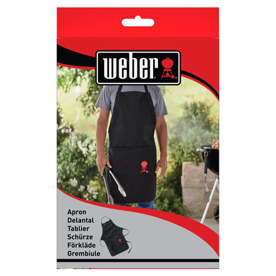 Weber® Grillschürze schwarz mit rotem Kugelgrill