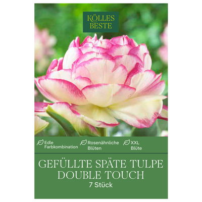 Gefüllte späte Tulpen 'Double Touch', rosa/weiß, 7 Blumenzwiebeln