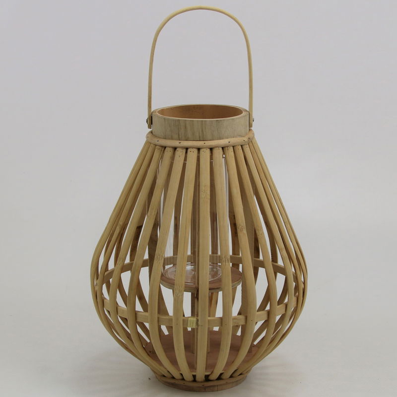 Laterne aus Bambus und Glas online kaufen PflanzenKölle