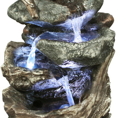 Kölle Brunnen 'Tom' inkl. Pumpe & Licht, braun, ca. 17 x 12,5 x 27,5 cm