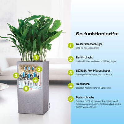 Lechuza 'Canto Stone 30 high', steingrau, ca. 30 x 30 x H 56 cm