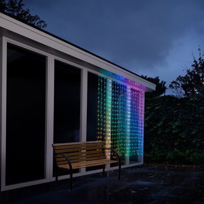 Lumineo LED Lichtervorhang, bunt, 400 LEDs, Länge ca. 1,90 m