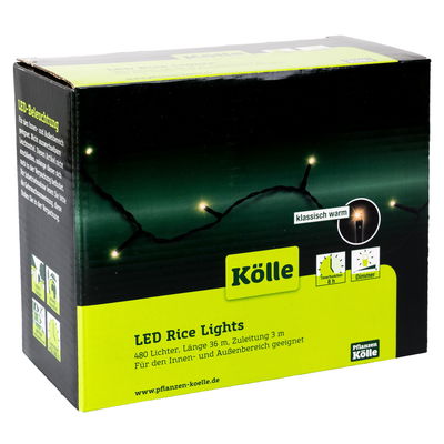 Kölle LED Lichterkette Rice Lights, klassisch warm, 480 LEDs, Länge ca. 36 m Kölle LED Lichterkette Rice Lights, klassisch warm, 480 LEDs, Länge ca. 36 m