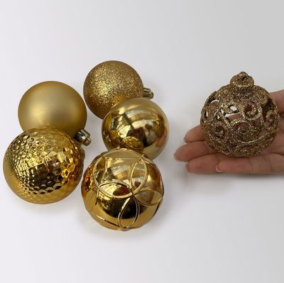 Kugelmix, 37er-Set, hellgold, ca. Ø 6 cm