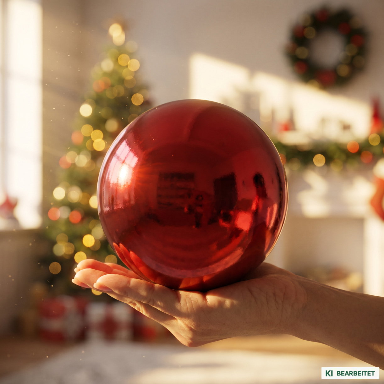 Christbaumkugel, ochsenblut, Kunststoff, Ø 14 cm Christbaumkugel, ochsenblut, Kunststoff, Ø 14 cm