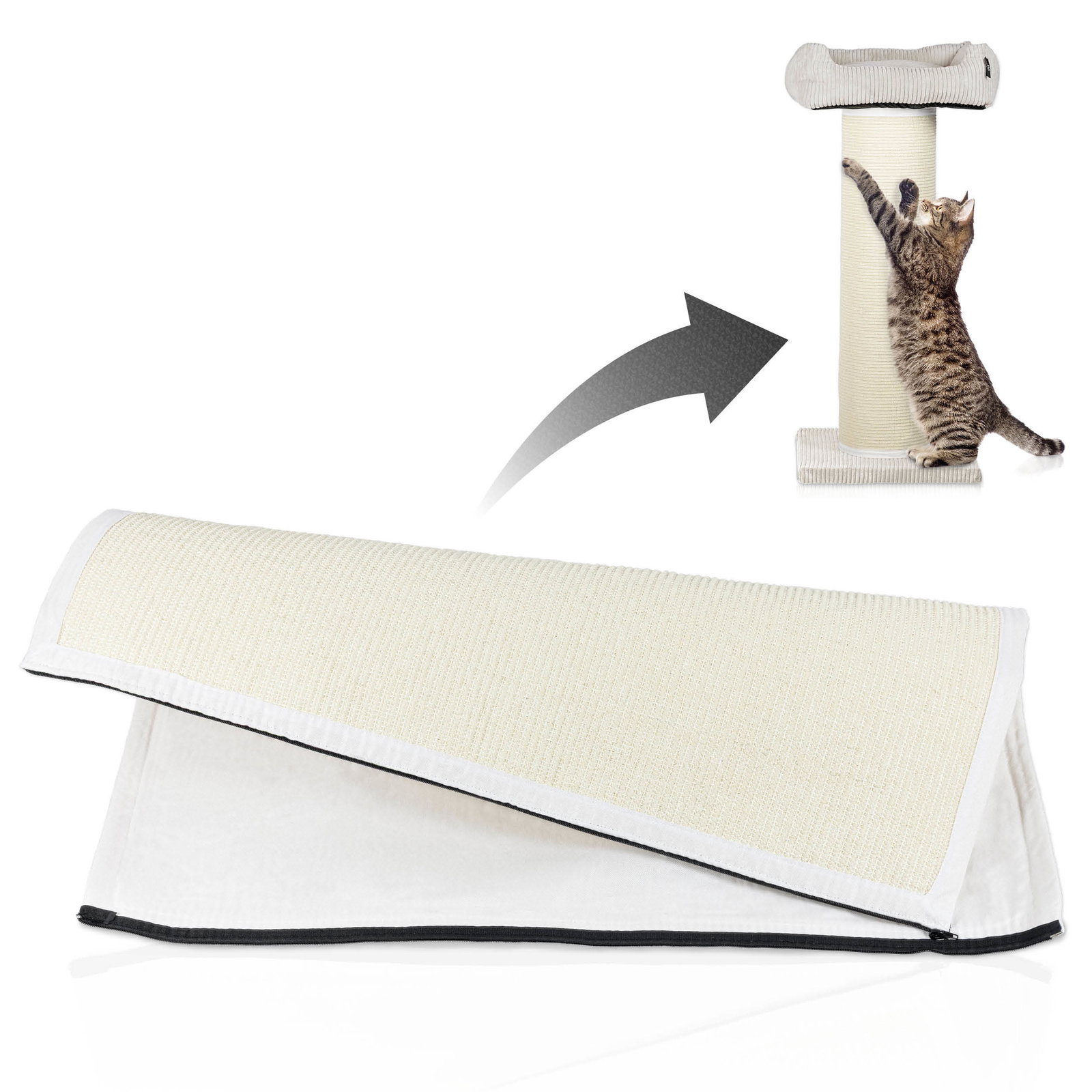 Rohrschneider Sisalmatte für XXL-Kratzstämme, beige Rohrschneider Sisalmatte für XXL-Kratzstämme, beige