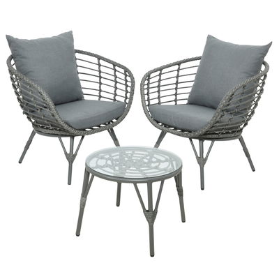 Sitzgruppe Evora 3tlg. inkl. Kissen, grau