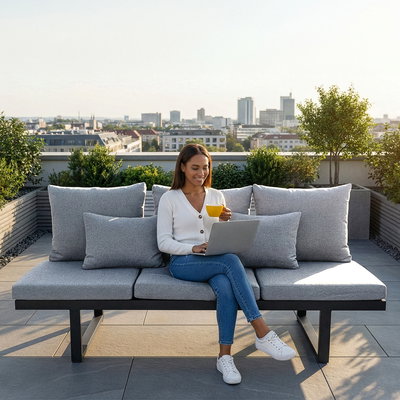 Kölle Liegesofa 'Madeira' inkl. Auflagen, grau