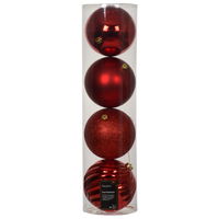 Christbaumkugeln, 4er-Set, weihnachtsrot, ca. Ø 14 cm