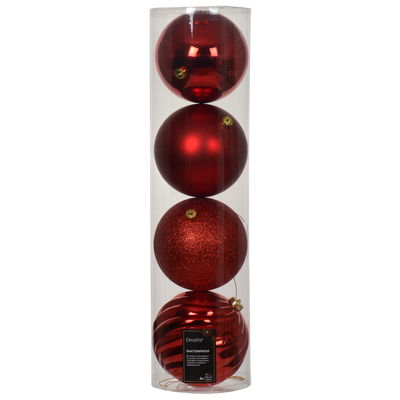 Christbaumkugeln, 4er-Set, weihnachtsrot, ca. Ø 14 cm Christbaumkugeln, 4er-Set, weihnachtsrot, ca. Ø 14 cm
