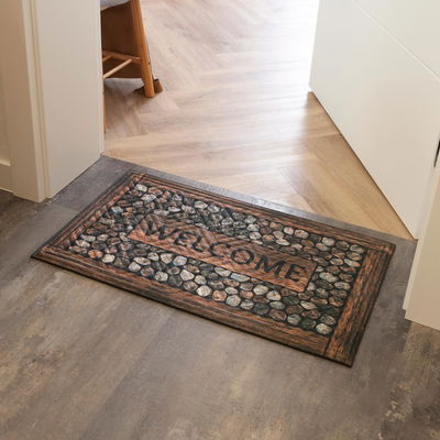 Fußmatte 'Printed Lima Framed Pebbles', braun, 45 x 75 cm Fußmatte 'Printed Lima Framed Pebbles', braun, 45 x 75 cm