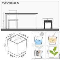 Lechuza 'Cube Cottage 40', graphitschwarz, 39 x 39 x H 40 cm