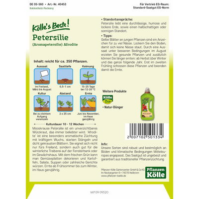 Kölles Beste Kräutersamen Petersilie Afrodite Kölles Beste Kräutersamen Petersilie Afrodite