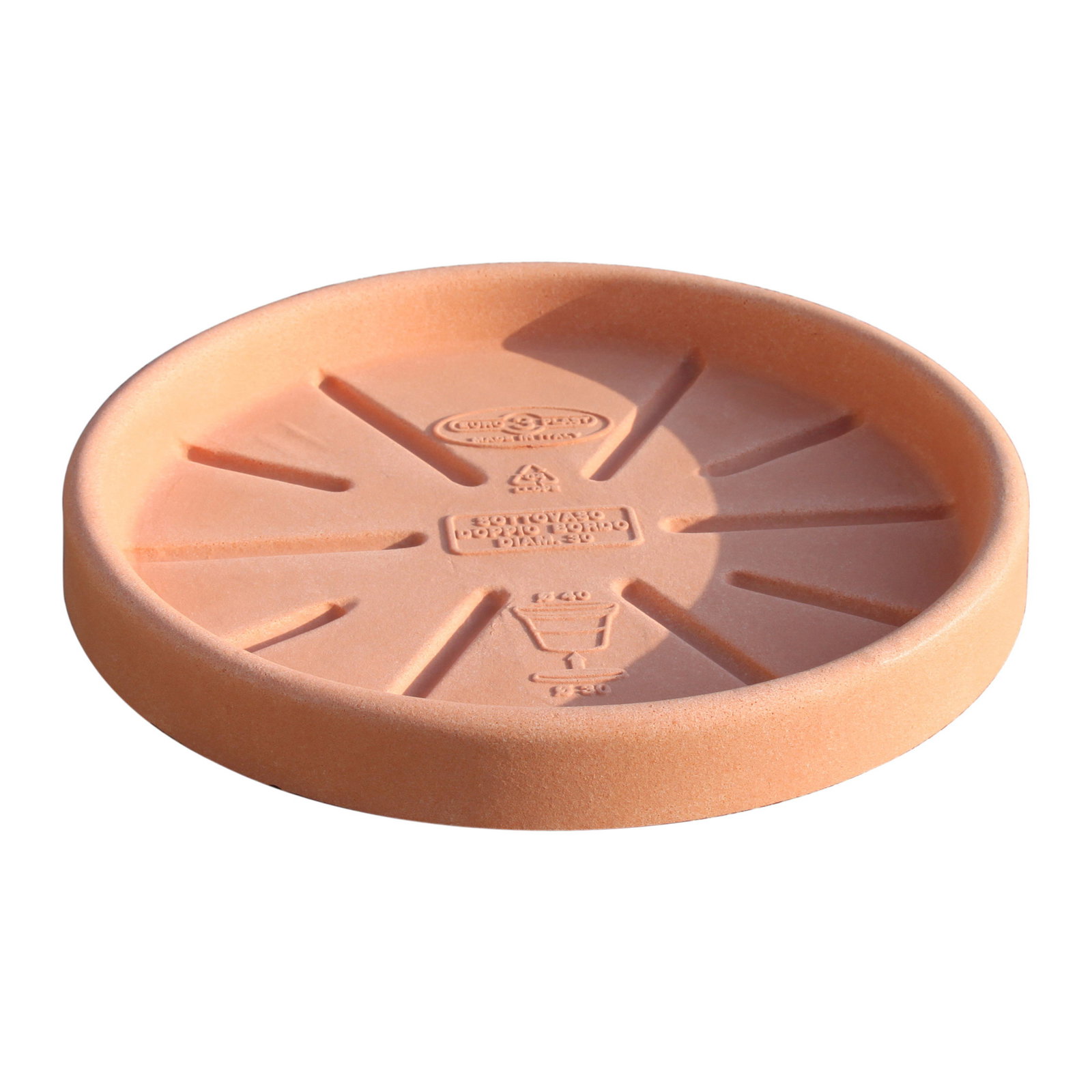 Euro 3 Plast Untersetzer 'Doppio Bordo', terra, ca. Ø 33 x H 3,3 cm