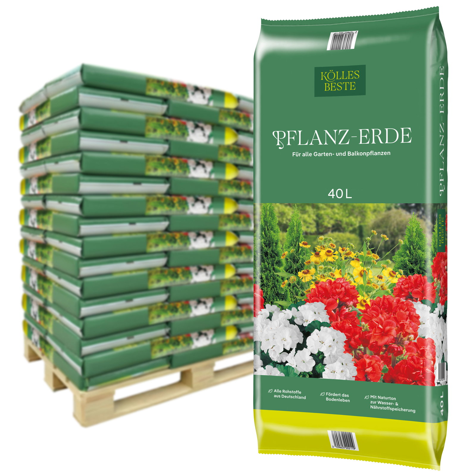 Kölles Beste Pflanzerde, torfreduziert, 60 Sack à 40 l, gesamt 2400 Liter Kölles Beste Pflanzerde, torfreduziert, 60 Sack à 40 l, gesamt 2400 Liter