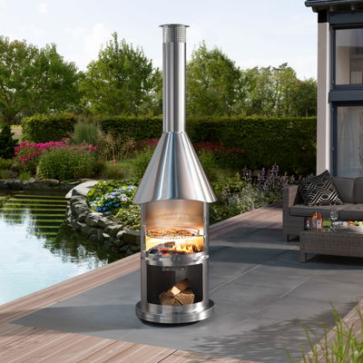 Buschbeck Edelstahlkamin 'Auckland', grau, Höhe ca. 230 cm Buschbeck Edelstahlkamin 'Auckland', grau, Höhe ca. 230 cm