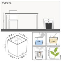 Lechuza 'Cube Premium 30', weiß, 29,5 x 29,5 x H 30 cm