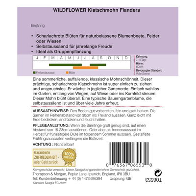 Thompson & Morgan Blumensamen Wildblume Klatschmohn Flanders