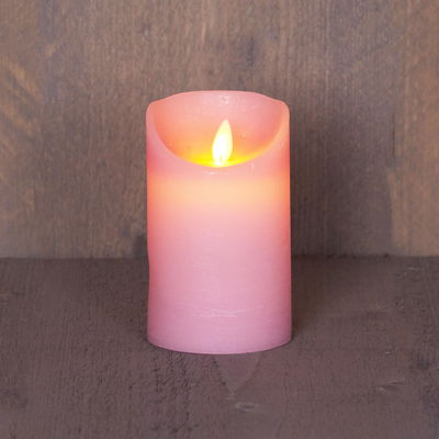 LED Echtwachskerze 'Magic Flame', rosa, Ø 7,5 x H 12,5 cm LED Echtwachskerze 'Magic Flame', rosa, Ø 7,5 x H 12,5 cm