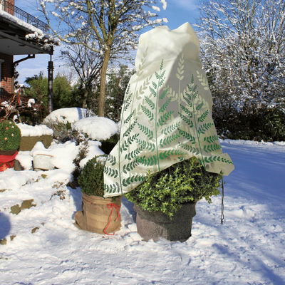 Winterschutz Vlieshaube 'Farn', grün-beige, ca. 120 x H180 cm