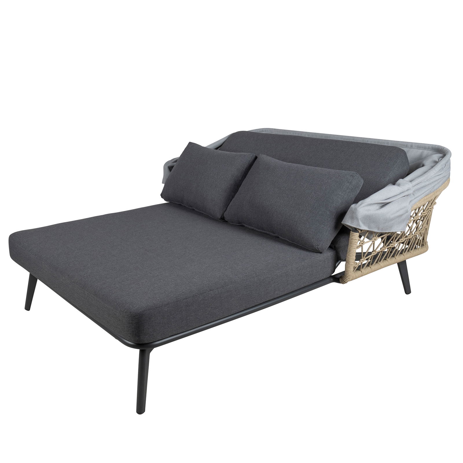 Kölle Sonnenliege 'Sunny' inkl. Auflage & Dach, anthrazit