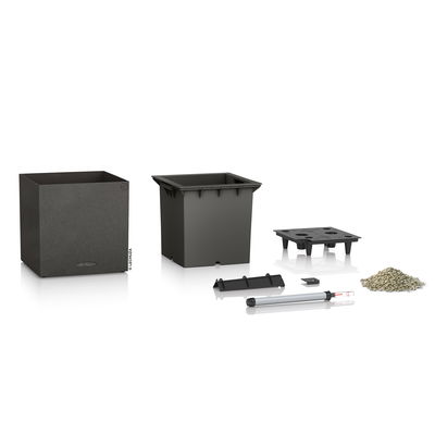 Lechuza 'Canto Stone 30 low', graphitschwarz, ca. 30 x 30 x H 30 cm