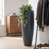 Vazo Übertopf 'Mia' mit Einsatz, anthrazit, ca. Ø 31 x H 100 cm Vazo Übertopf 'Mia' mit Einsatz, anthrazit, ca. Ø 31 x H 100 cm