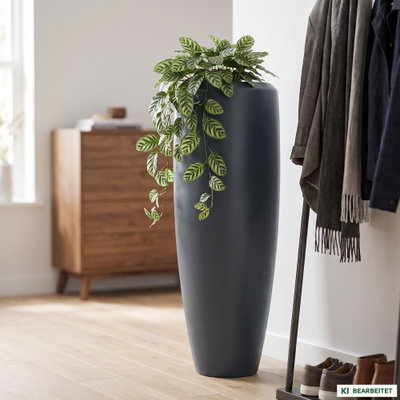 Vazo Übertopf 'Mia' mit Einsatz, anthrazit, ca. Ø 31 x H 100 cm Vazo Übertopf 'Mia' mit Einsatz, anthrazit, ca. Ø 31 x H 100 cm