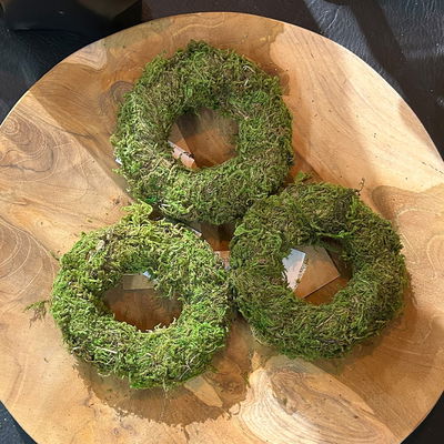 Asiamoos-Kranz, grün, Ø ca. 10 cm, 10 Stück