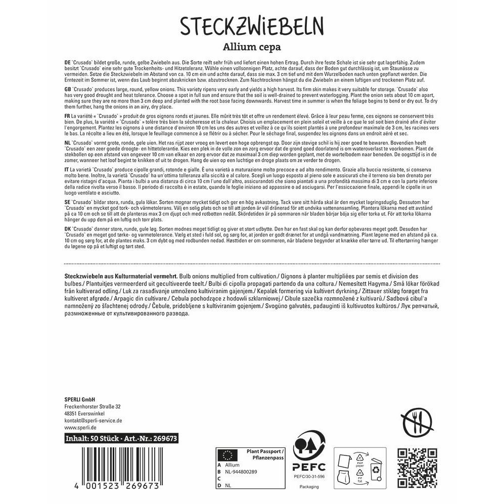 Steckzwiebel 'Crusado', gelb, 50 Zwiebeln