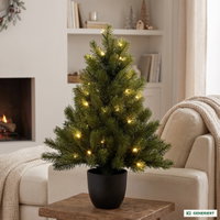 Künstlicher Weihnachtsbaum im Topf mit LED-Beleuchtung, Höhe ca. 90 cm