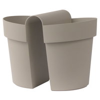 Euro 3 Plast Balkon-Hängetopf 'Be Up Duo', sand, ca. 33 x 25 x H 25 cm