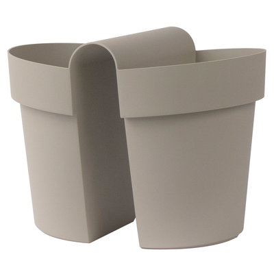 Euro 3 Plast Balkon-Hängetopf 'Be Up Duo', sand, ca. 33 x 25 x H 25 cm