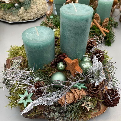 Waldmoos in der Holzkiste, ca. 25x13x7 cm, 4er-Set