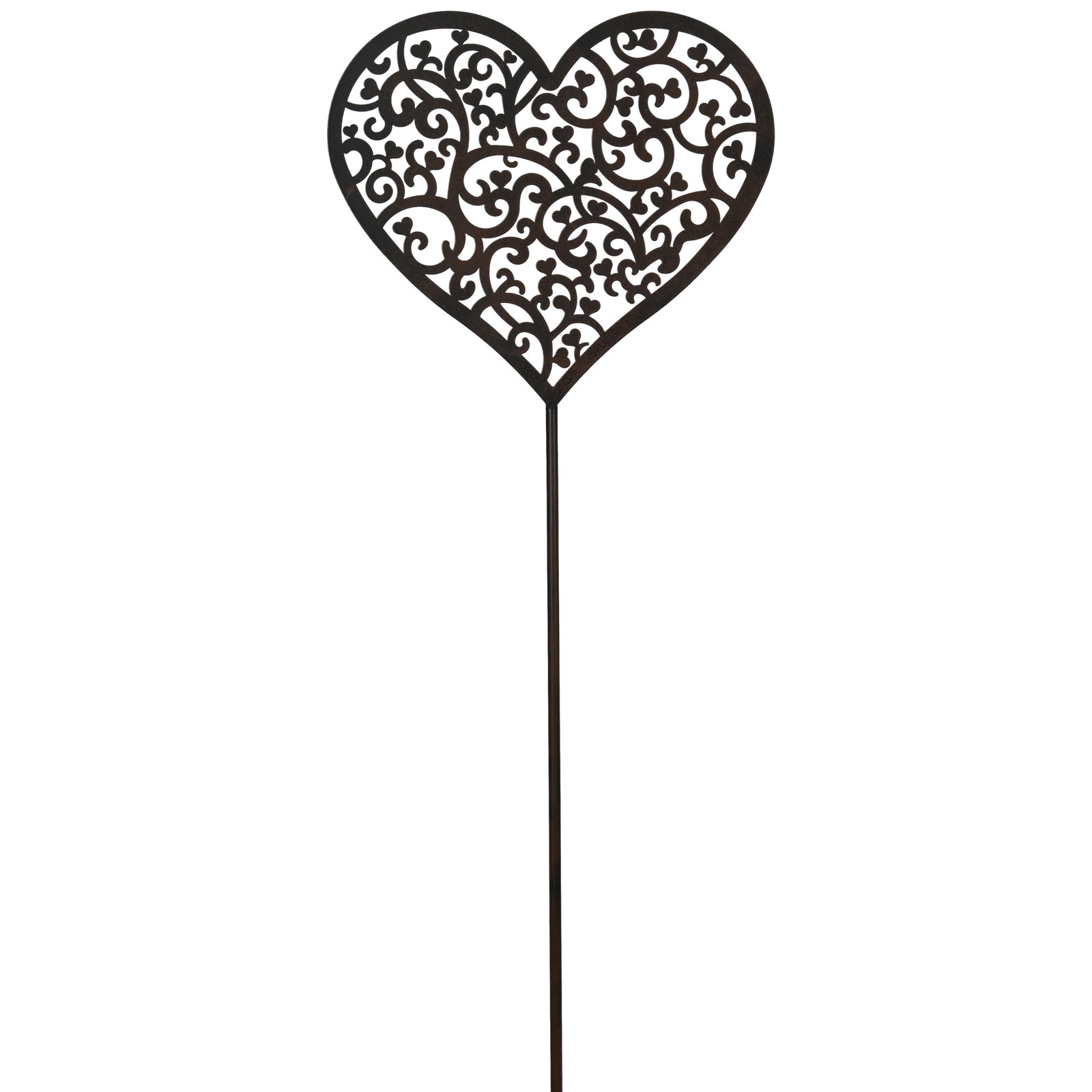Herz auf Stab, braun, Höhe ca. 108 cm