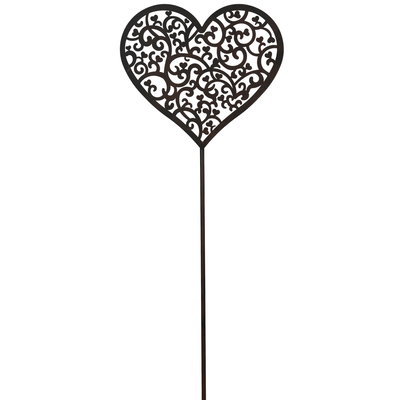 Herz auf Stab, braun, Höhe ca. 108 cm