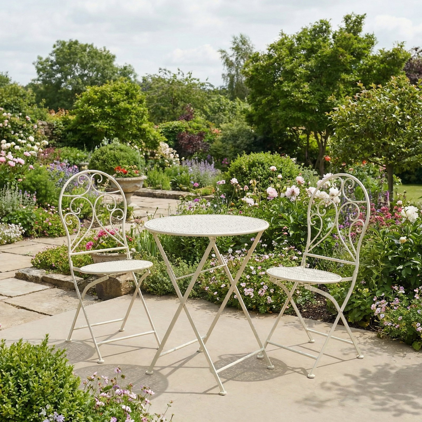 Klapptisch 'Neta', creme, ca. Ø60 x H70 cm