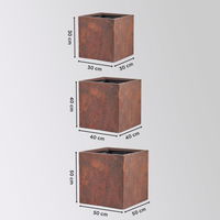 Kölles Beste Pflanzgefäß 'Square', rost, 3-teilig