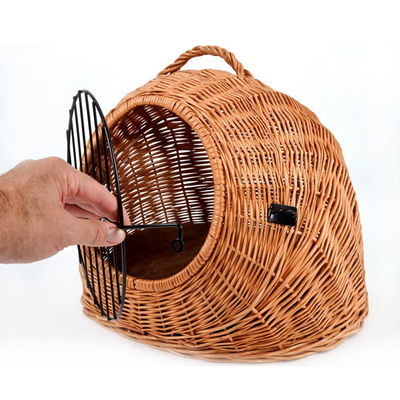 Silvio Design Katzen-Transportbox natur, mit Kissen braun