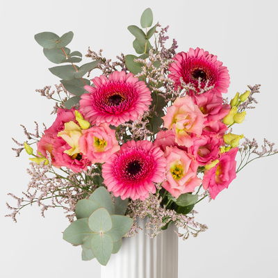 Rosa Schnittblumen-Mix mit Gerbera & Eukalyptus