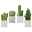 4er-Set künstliche Kakteen, grün, Höhe 13-22 cm, Zementtopf 7 x 7 x 8 cm