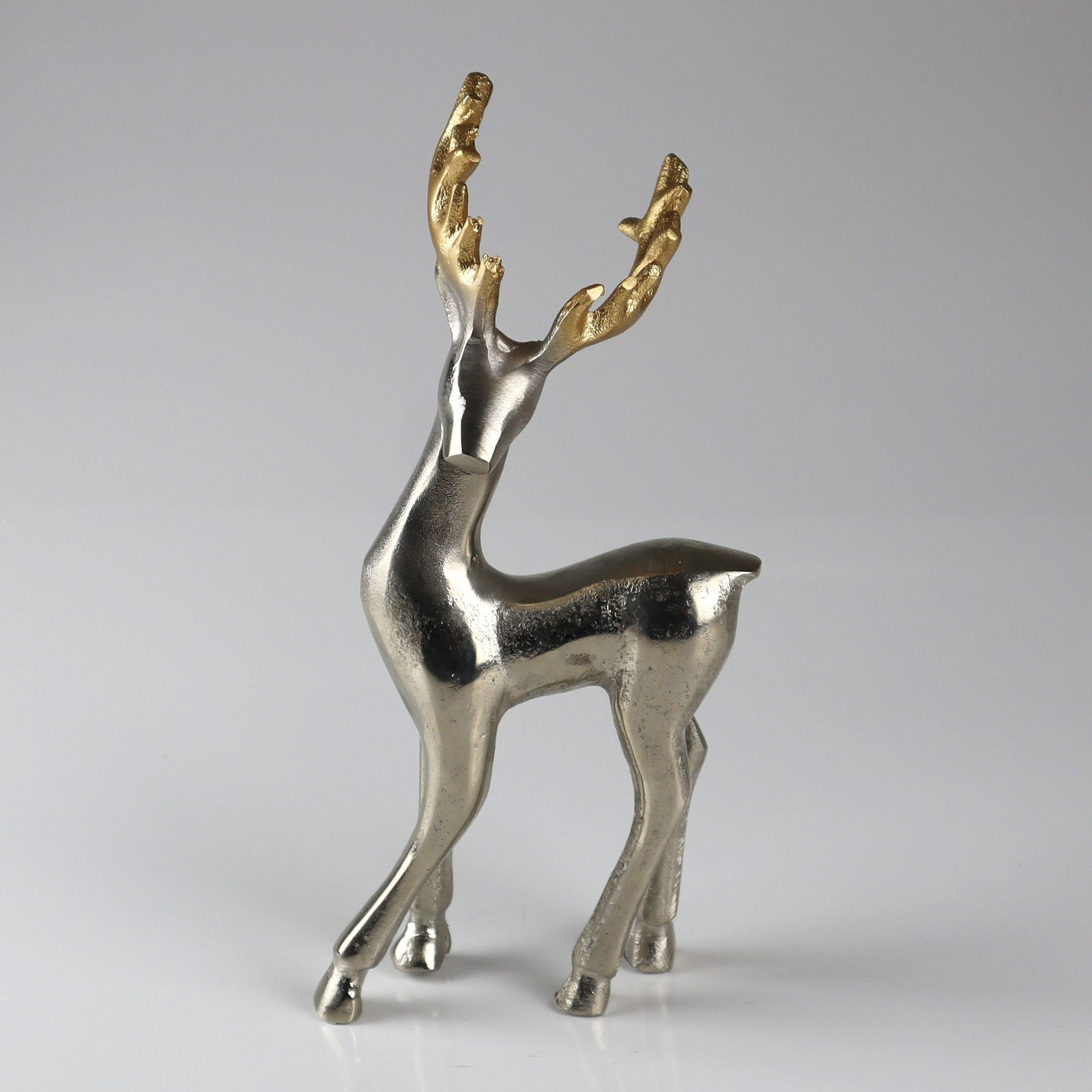 Hirsch, silber/gold, Höhe ca. 39 cm