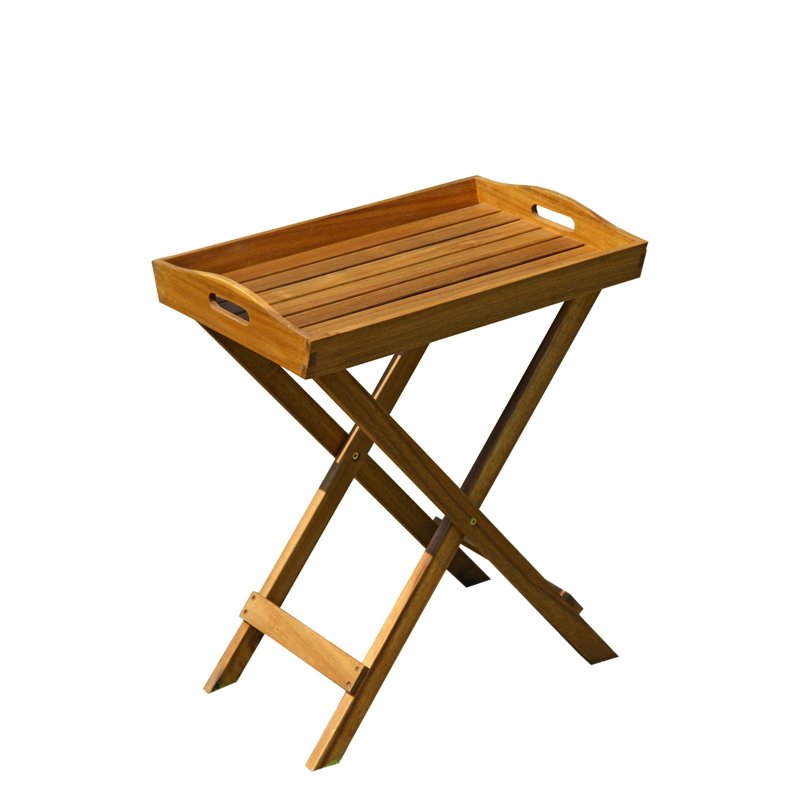 FSC®-Akazienholz Tablett-Tisch mit Ständer