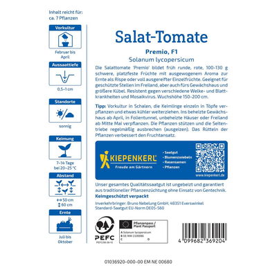Saatgut, Salattomate 'Premio', rot Saatgut, Salattomate 'Premio', rot