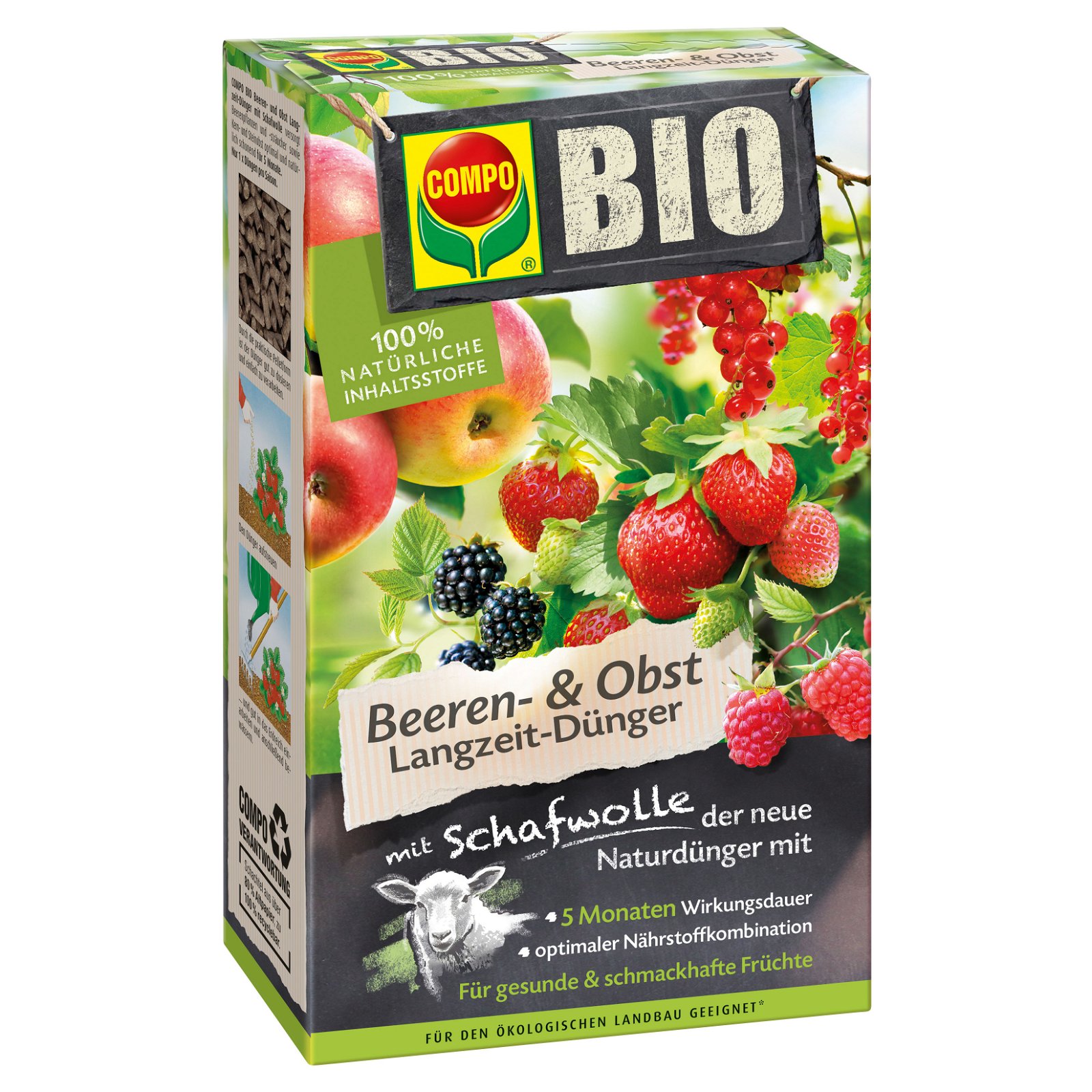 Compo Bio Beeren u. Obst LZ Dünger mit Schafwolle, 750 g