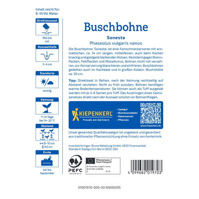 Kiepenkerl Saatgut Buschbohne 'Sonesta', gelb Kiepenkerl Saatgut Buschbohne 'Sonesta', gelb