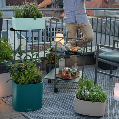 Lechuza 'Pila Color', petrolblau, ca. 35 x 35 x H 16,5 cm