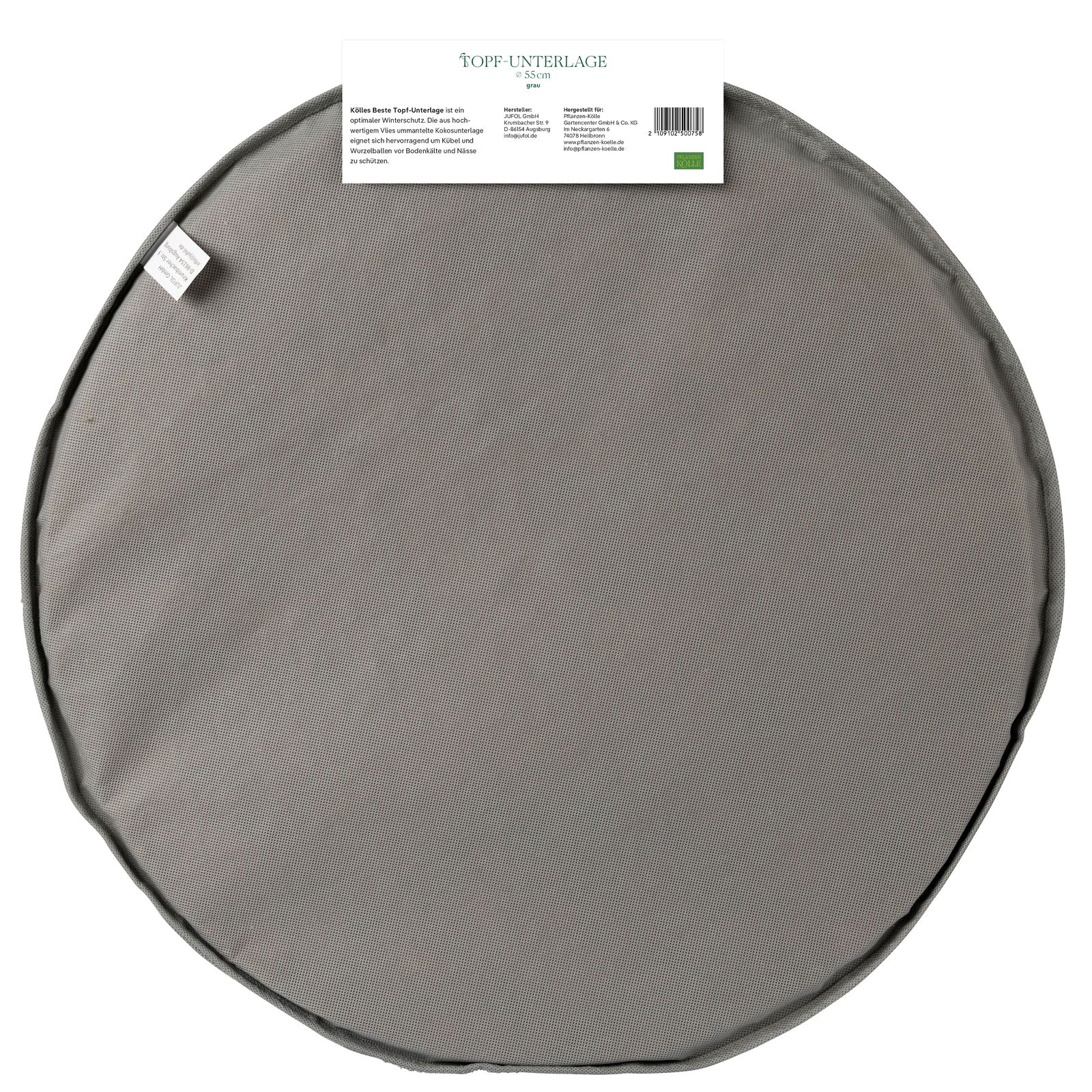 Kölles Beste Topfunterlage mit Kokosmatten und Doppelnaht, 55 cm Ø