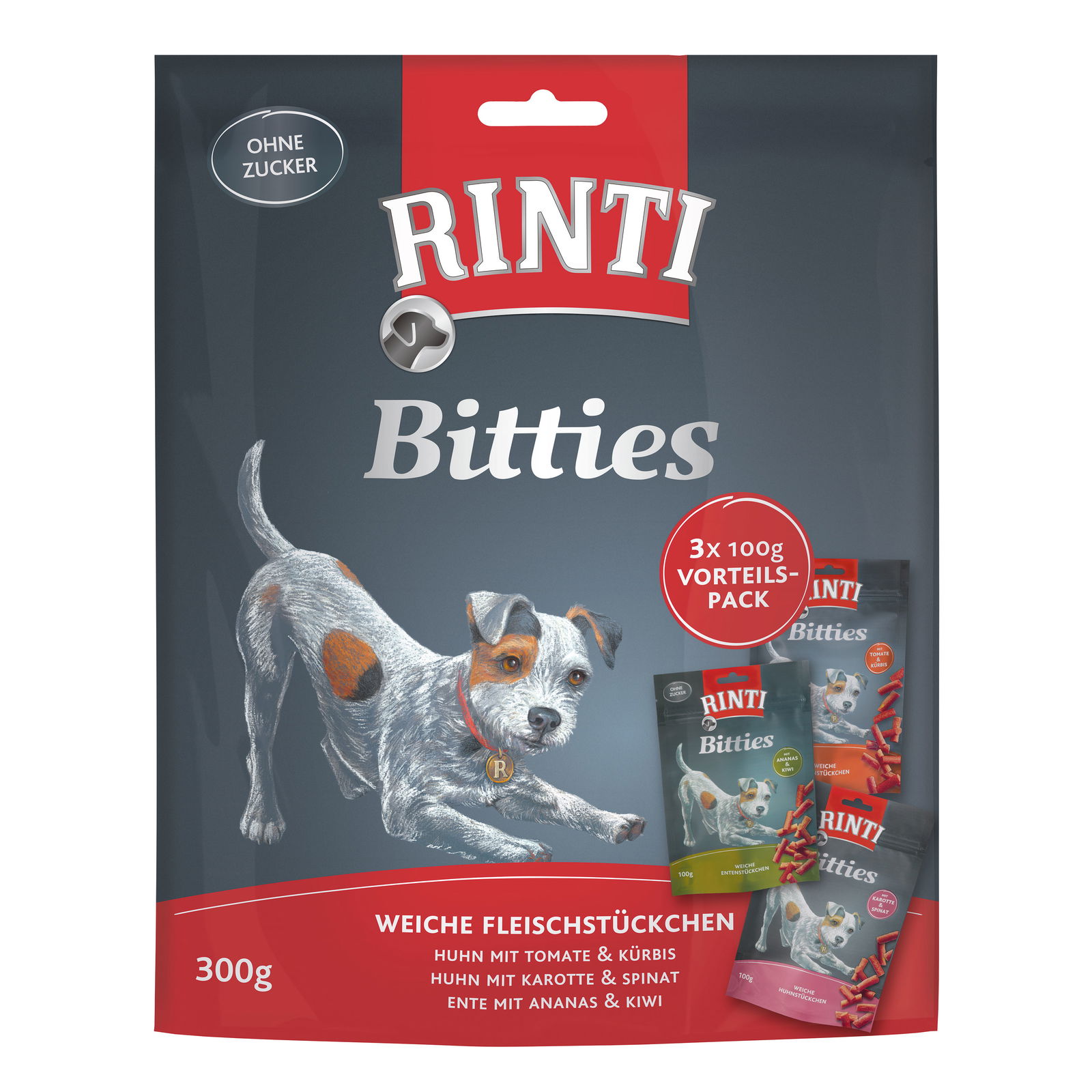 Rinti Extra Snack Bitties, Multipack, 3x 100 g